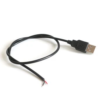 1Pcs Balta / Juoda Spalvos 50/100CM Ilgis, Vienos Spalvos LED Juostelės šviesos USB Jungtis Viela 2Pin Raudona+Juoda Linija USB Jungties Kabelį