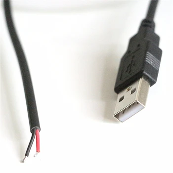 1Pcs Balta / Juoda Spalvos 50/100CM Ilgis, Vienos Spalvos LED Juostelės šviesos USB Jungtis Viela 2Pin Raudona+Juoda Linija USB Jungties Kabelį