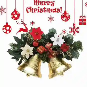1Pcs Blizgučiai Poinsettia Gėlių Kalėdų Vainikas Medžio Apdaila Kalėdos naujieji Metai Dovanų Šalis Vestuvių Gėlių Girliandas užrašų knygelė