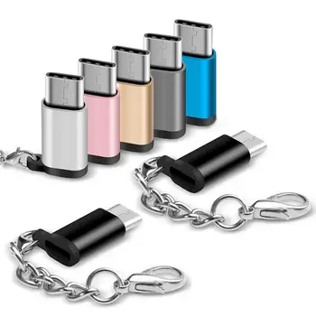 1PCS C Tipo Adapteris USB-C, Mikro USB Adapteris su Keychain Aliuminio Lydinio Universalus Mobiliojo Telefono Adapteris, 