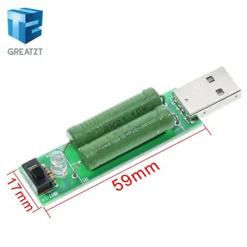 1pcs/daug USB Mini Išleidimo Apkrovos Rezistorius Skaitmeninis Srovės voltmetras Testeris 2A/1A Su Jungikliu 1A Žalia Led / 2A Raudonas Led