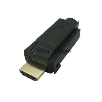 1PCS HDMI Male 19P Plug Breakout Solderless Terminals Jungtis Su Juodo Dangtelio