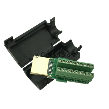 1PCS HDMI Male 19P Plug Breakout Solderless Terminals Jungtis Su Juodo Dangtelio