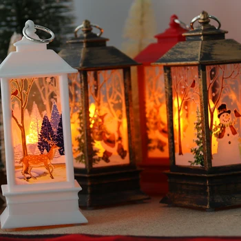 1pcs Kalėdų LED žibintų sniego šiaurės elnių Kalėdų Senelio LED šviesos Kalėdų dekoracijas namuose kalėdos navidad gimdymo namų dekoro