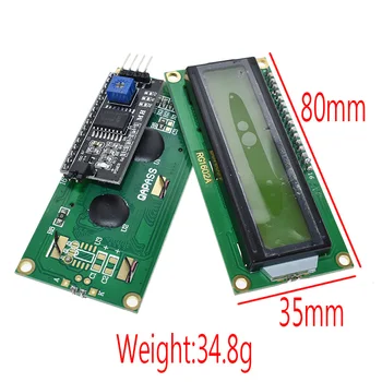 1PCS LCD modulis Mėlynas ekranas, IIC/I2C 1602 už arduino 1602 LCD UNO r3 mega2560 Green screen