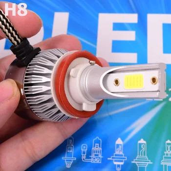 1pcs LED Automobilio Lemputė H1 H8 H11 9005 9006 DLED C6 EKOLOGINIO