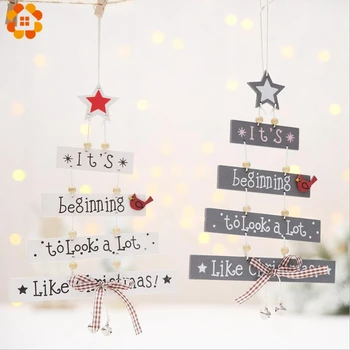 1PCS Linksmų Kalėdų Laiškas Medinis Pakabas, Papuošalai Kalėdų Eglutės Ornamentu Medienos Amatų Namų Sienos Kalėdų Vakarėlį Apdaila