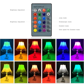 1Pcs Magija 16 Spalvų Keitimas RGB Pritemdomi Lemputė E27 5W E14 7W 85-265V LED RGB Scenos Šviesos lempa + 24key IR Nuotolinio Valdymo apšvietimo