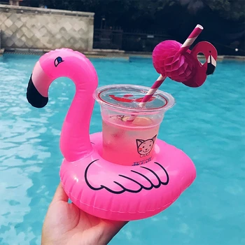 1PCS Mini Mielas Įdomus Žaislai Flamingo Plūduriuojantis Pripučiamas Gėrimas Gali Turėtojas Baseinas Šalies Vaikams, Žaislai-Plūdė Jūsų Gėrimai Stilius