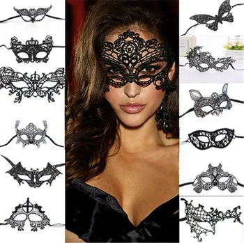 1PCS Moterų Sexy Black Lace Akių Kaukė Maskuotis Šalis Kamuolys Prom Helovinas Venecijos Kostiumai Šalis Kaukes, galvos Apdangalai