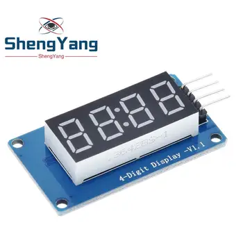 1PCS ShengYang 4 Bitų Skaitmeninis Vamzdžio LED Ekranas Modulis Su Laikrodžio Ekranas TM1637 už Arduino Aviečių PI