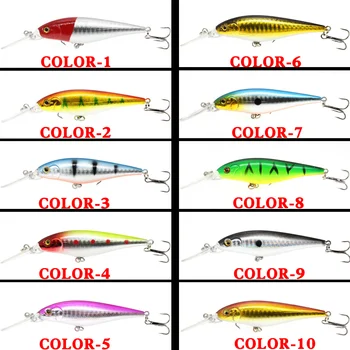 1PCS spalvinga Juostele modelis 11cm 10.5 g Kietojo Masalas Minnow serija Žvejybos masalas, Bass Gėlo vandens kablys, nardymas, ešeriai nepastovi žmogus žuvys