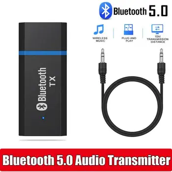 1pcs USB Bluetooth 5.0 Garso Siųstuvas, Imtuvas, LCD Ekranas 3.5 MM AUX-RCA Stereo Belaidžio ryšio Adapteris Raktu PC TV Automobilį