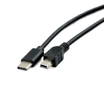 1pcs USB C Tipo 3.1 Vyras Į Mini USB 5 Pin B Male Kištuko Keitiklį OTG Adapterio Sukelti Duomenų Kabelį, skirtą 