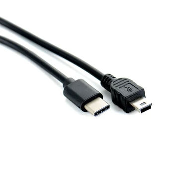 1pcs USB C Tipo 3.1 Vyras Į Mini USB 5 Pin B Male Kištuko Keitiklį OTG Adapterio Sukelti Duomenų Kabelį, skirtą 