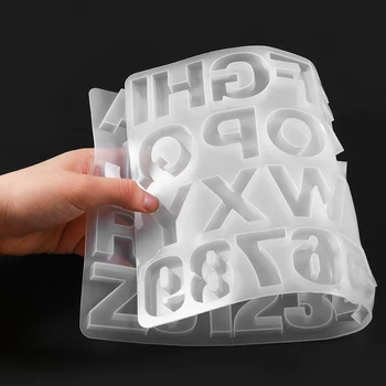 1pcs UV Dervos 26 Raidės Silikono Formos 3D Abėcėlė & Skaičius Epoksidinės Dervos Pelėsių 