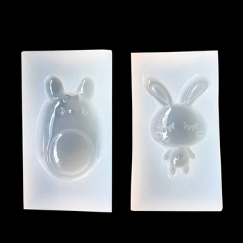 1pcs UV Sakai Papuošalai Skysto Silikono Formos Animacinių filmų Gyvūnų Triušis Dervos Formų Skirti 