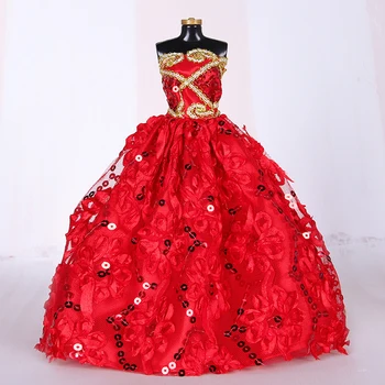 1pcs Vestuvinė Suknelė Lėlės BJD Doll Audiniu Raudona Princesė Mados Vestuves Suknelė Lėlės Priedai, Apsirengti, Žaislams 29cm