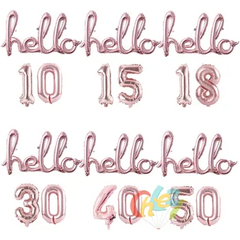 1set 16inch Skaičius folija balionas Siamo raidžių sveiki 30 40 50 rožinė aukso, sidabro spalva gimtadienio dekoravimas balionais