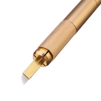 1Set 5vnt Blade + Pen Aukso Antakių Tatuiruotė Vadovas Pen Aliuminio Medžiagos Microblading Pen Tatuiruotė Nuolatinis Įrankiai Tatuiruotė Rinkiniai
