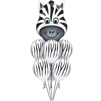 1set/7pcs Tigras Zebra Karvė Gyvūnų Oro Helio folija Lateksiniai Balionai Vaikams Dovanų Gimtadienio Dekoro Gyvūnų Zoologijos sodas Temą Prekių Žaislas