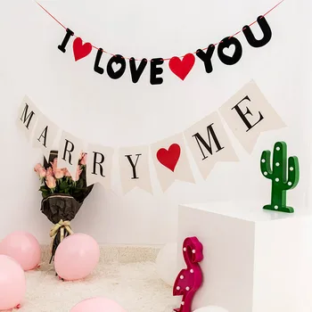 1set aš Tave Myliu, banner Popierius Vėliavos Vimpelas Reklama Vestuvių Pasiūlyti Santuokos šalis linksmos Valentino Dienos Puošmena Meilužis Prekes