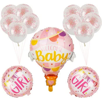1set didelis karšto oro baby shower folija Balionai welcome baby girl berniuko gimtadienio dekoracijos vaikams 12inch latekso oro globos kamuoliai