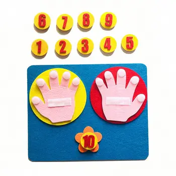 1Set Rankų darbo Veltinio Piršto Numeriai Matematikos Žaislas 25*20cm Vaikų Skaičiavimo Matematikos Žaislas Mokymo priemones 