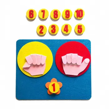 1Set Rankų darbo Veltinio Piršto Numeriai Matematikos Žaislas 25*20cm Vaikų Skaičiavimo Matematikos Žaislas Mokymo priemones 