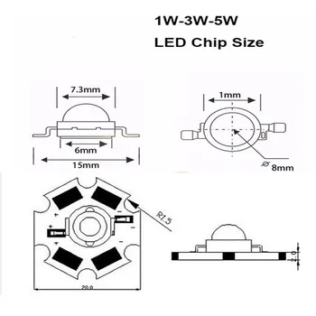 1w 3w 5w viso spektro led grow light chip 380-840nm , geriausiai led augti chip kambarinių augalų auga