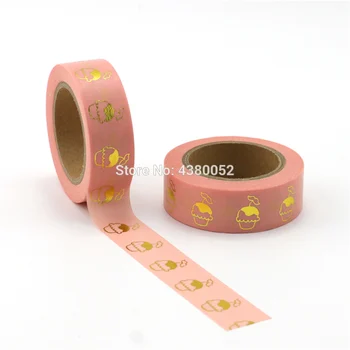 1X visą Rožinė Aukso Folija, Popieriaus Washi Tape Nustatyti Japonijos Scrapbooking Dekoratyvinės Juostos Korio Foto Albumo Namų Puošybai