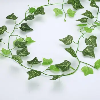 2.1 m Dirbtinis Ivy žalia Lapų Girlianda Augalai Vynuogių Netikrą Lapai Namų Dekoro Plastiko Rotango string Sienų Dekoras Dirbtinių Augalų
