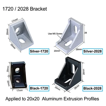 2-20Sets 1515 3030 2020 Serijos Aliuminio Kampe Laikiklis Nustatyti, laužtiniuose Skliaustuose Jungtis 15S 20S 30S Aliuminio Profilių Ekstruzijos