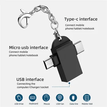 2 in 1 OTG Adapterio C Tipo Mikro USB į USB 3.0 Converter 