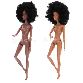 2 Vnt Gana 12 Sąnarių Kūno Lėlės Afrikos Mergina Lėlės Modelis, Juodai Rudos Odos Tonas