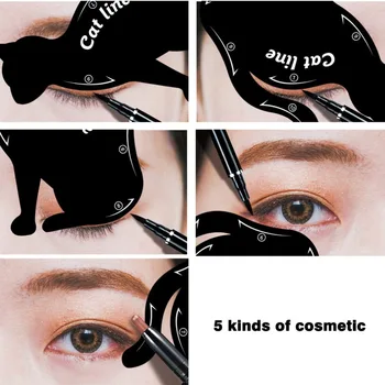 2 vnt/set Madingų Moterų Katė Linijos Akių Makiažas akių kontūro Unikalus Trafaretai (Templates Makiažo Įrankių Rinkiniai Akis akių kontūro Priemonės