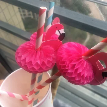 20/10vnt Pink Flamingo Popieriaus, atskirtas Šiaudelius Vestuvių Dekoravimas Bachelorette Šalis Papuošalai Laimingas Gimtadienio Dekoracijos