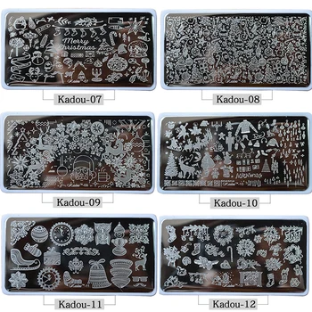20 Stilių Kalėdų Žiemos Kadou& SPH Manikiūro Plokštė Nerūdijančio Plieno KALĖDŲ Šabloną Įrankis DIY Nail Art Stamping Plokštės Rinkinys