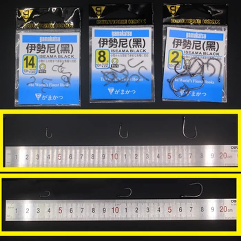 20 Vnt./Daug #1/0-14# Japonija juoda Iseama plieno kabliukai super nešiojami aštrių antikorozinės karpių žvejybos kabliukai gamakatsu