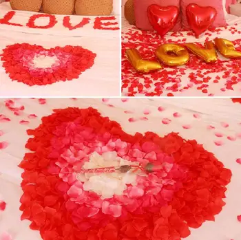 2000 vnt./daug Romantiškas šilko Rožių Žiedlapiai Vestuvių Papuošalai Spalvingas Vestuvių Gėlės, Dirbtinių Rožių Gėlių