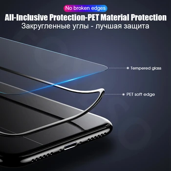 200D Apsauginis Stiklas ant iphone, 11 Pro Max Stiklo Screen Protector, iphone X XR XS MAX Grūdinto Stiklo, Minkštas Kraštas Filmas