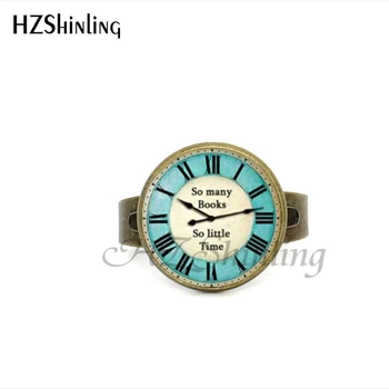 2017 Naujas Vintage Stiliaus Laikrodis Žiedas Antikvariniai Žalvario Papuošalai Stiklo Cabochon Žiedas Steampunk Laikrodžiai Reguliuojamas Žiedai Moterims