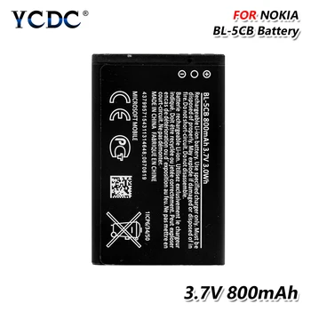 2019 Ličio YCDC 3.7 V 800mAh baterija BL-5CB BL5CB Baterija BL-5CB Nokia 111 113 1000 1280 3600 3660 6620 6108 N91, Telefono Baterija
