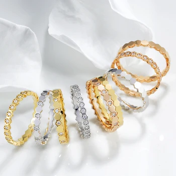 2019 Nauja siunta 925 sterlingas sidabro Korio inkrustacijos akmens moterų žiedas nustatyti ratą rose aukso žiedas deimantas žiedai moterims