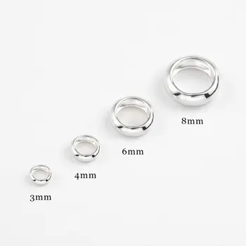 2019 NAUJAS 3-8mm 925 sterlingas sidabro žiedai Ratą sidabro Prarasti Tarpiklio žiedai, sidabro karoliukai už Apyrankės Karoliai, Papuošalai Priėmimo 