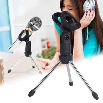 2019 Naujas Mini Mic Stand Mikrofonai, Trikojai Turėtojas Darbalaukio Stalo Aukščio Mikrofonai, stovai, Atramos