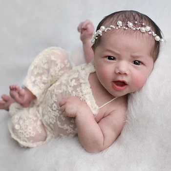 2019 Pearl Halo Naujagimių Fotografijos Rekvizitai bakų tvirtinimo Kaspinai Kūdikių Mergaičių galvos Apdangalai už Bebe Foto Prop Šaudymo Reikmenys