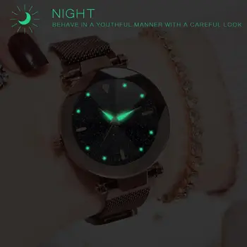 2019 Prabangos Žiūrėti Moterų Žvaigždėtas Dangus Dizaino, Kvarciniai Laikrodžiai Moterims Akių Magnetas Atsitiktinis Laikrodžiai Relogio Feminino Ponios Laikrodis
