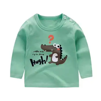 2019 Vaikams, Kūdikių Mergaitės Berniukai Populiarus marškinėliai ilgomis Rankovėmis Vaikai Šukuotinės Medvilnės Vaikų Viršūnes Dragon Spausdinti Vaikiška Mergaitė Žiemos Drabužių