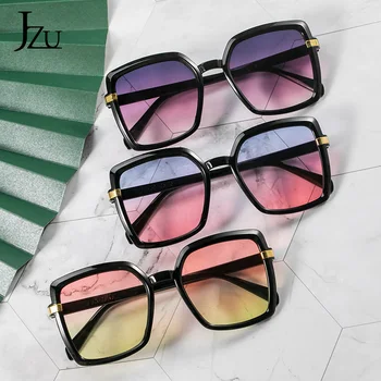 2020 Akiniai nuo saulės Moterims Gradientas Mados Prekės ženklo Dizaineris retro kvadratinių rėmelių Moterų UV400 Akiniai nuo saulės Juoda Atspalvių negabaritinių oculos